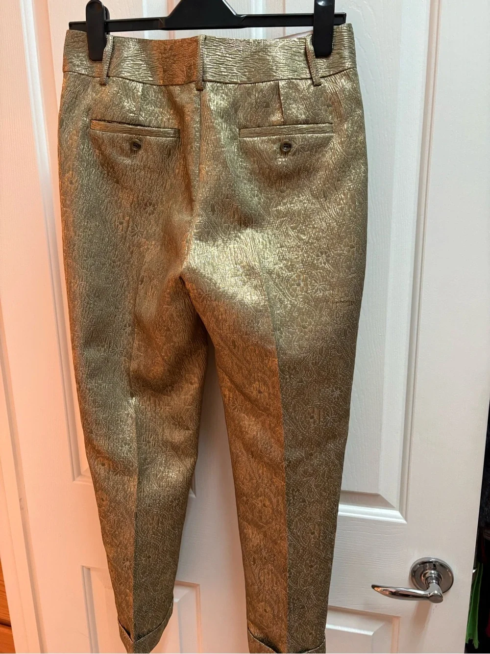 Rachel Roy Signature Gold Brocade Straight Leg Pants - Picture 2 of 5